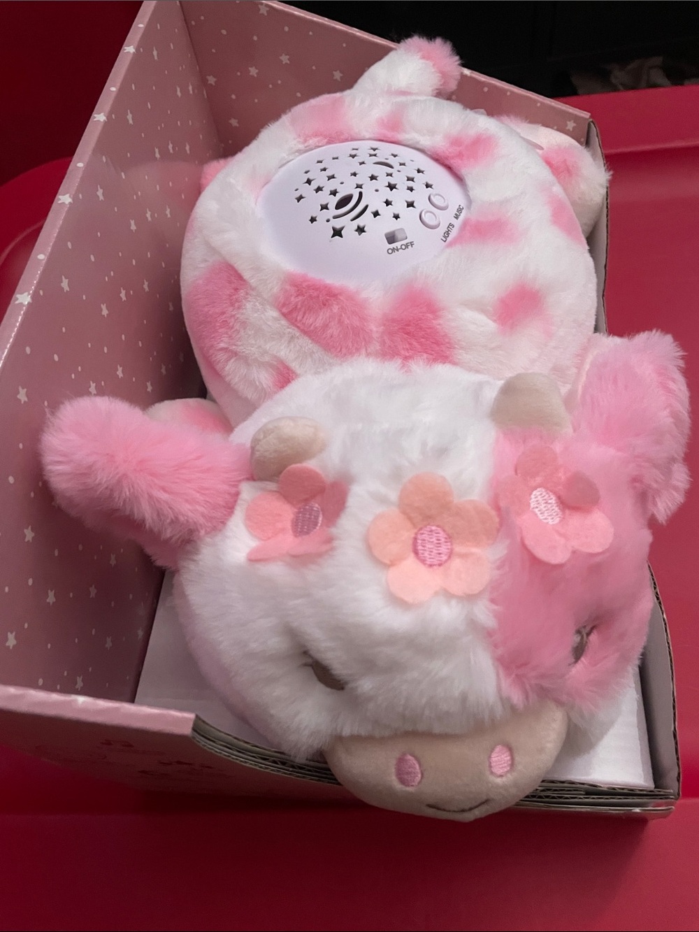 Pink Floral Plush Night Light Bag for Kids